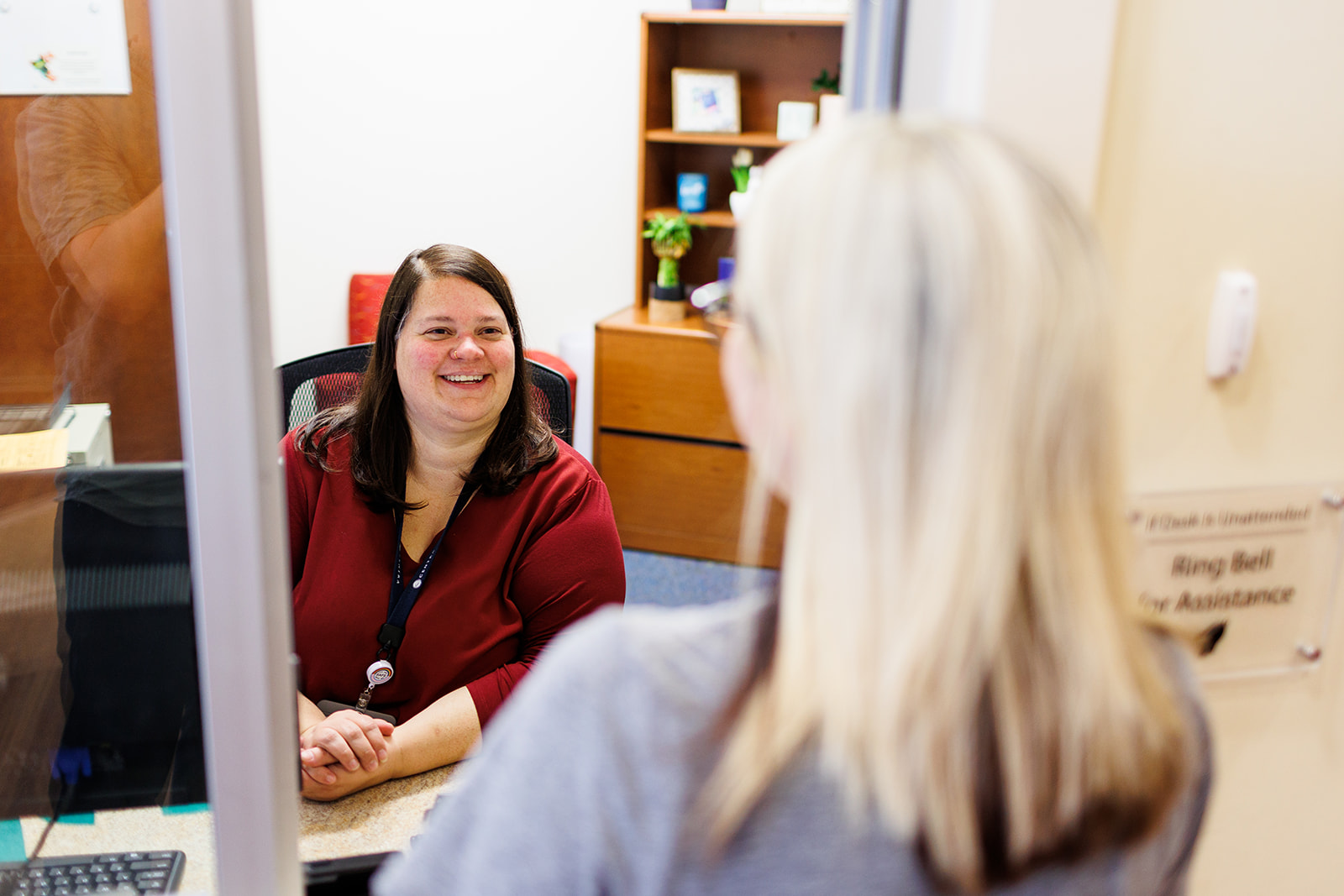 Centra College staff member assisting student